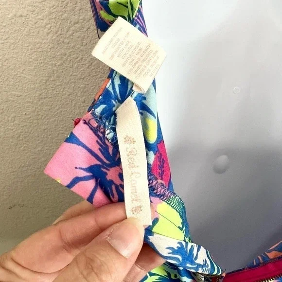 Red Camel Blue Multi Color Floral Hawaiian Fit & Flare Mini Sun Dress 1 Tropical - Picture 5 of 6